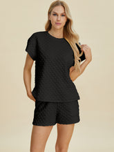 Load image into Gallery viewer, Double Take Full Size Texture T-Shirt and Shorts Set