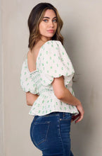 Load image into Gallery viewer, Green Detailed Peplum Top
