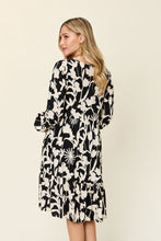 Load image into Gallery viewer, Double Take Full Size Printed Ruffle Hem Long Sleeve Dress