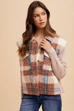 Load image into Gallery viewer, Faux Fur Plaid Button Up Jacket