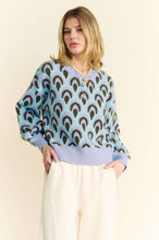 Load image into Gallery viewer, Davi &amp; Dani Scale Jacquard Round Neck Drop Shoulder Sweater