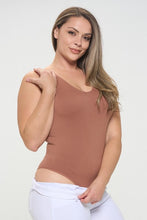 Load image into Gallery viewer, Reversible V-Neck Basic Tank Top Thong Bodysuit Plus