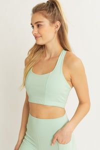 Activewear Crop Halter Back Detail Top