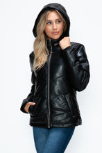 Load image into Gallery viewer, How Dare U Pocketed Zip Up Puffer Jacket with Removable Hood