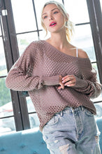Load image into Gallery viewer, EYELET KNIT SWEATER TOP