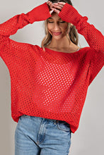 Load image into Gallery viewer, EYELET KNIT SWEATER TOP