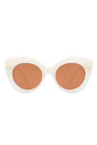 Oversize Cat Eye Sunglasses with Pearl Design