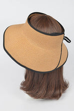 Load image into Gallery viewer, Roll Up Straw Visor Sun Hat