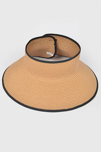 Roll Up Straw Visor Sun Hat