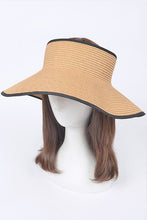 Load image into Gallery viewer, Roll Up Straw Visor Sun Hat