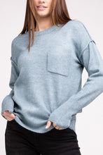 Load image into Gallery viewer, Melange Hi-Low hem Round Neck Sweater