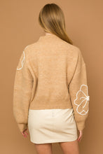 Load image into Gallery viewer, Flower Embroidery Mock Neck Sweater