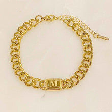 Load image into Gallery viewer, Uptown Cuban Chain Initial Bracelet