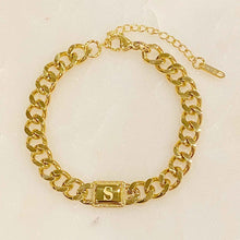 Load image into Gallery viewer, Uptown Cuban Chain Initial Bracelet