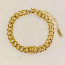 Load image into Gallery viewer, Uptown Cuban Chain Initial Bracelet