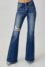 Load image into Gallery viewer, RISEN Distressed Button-Fly Flare Jeans