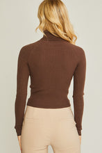 Load image into Gallery viewer, Turtleneck Ribbed Knit Sweater Top