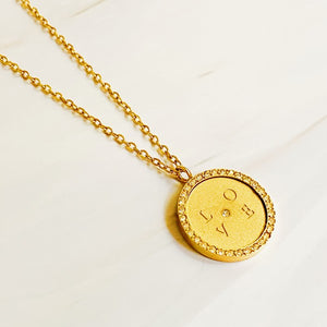 Loveholic Round Pendant Necklace