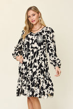 Load image into Gallery viewer, Double Take Full Size Printed Ruffle Hem Long Sleeve Dress