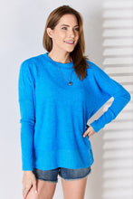 Load image into Gallery viewer, Zenana Ribbed Trim Round Neck Long Sleeve Top