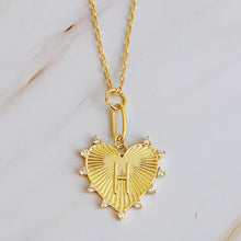 Load image into Gallery viewer, Clip Hanging Initial Heart Necklace