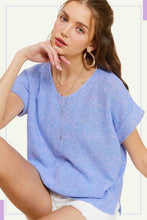 Load image into Gallery viewer, The Soft Lightweight V-Neck Short Sleeve Sweater Top.