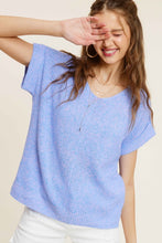 Load image into Gallery viewer, The Soft Lightweight V-Neck Short Sleeve Sweater Top.