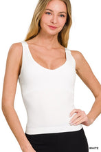 Load image into Gallery viewer, Ribbed Bra Padded V-Neck Tank Top