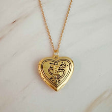 Load image into Gallery viewer, Nostalgic Heart Initial Open Locket Necklace