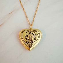 Load image into Gallery viewer, Nostalgic Heart Initial Open Locket Necklace