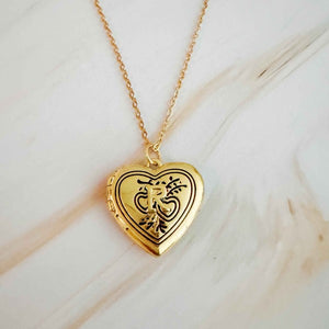 Nostalgic Heart Initial Open Locket Necklace