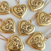 Load image into Gallery viewer, Nostalgic Heart Initial Open Locket Necklace