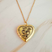 Load image into Gallery viewer, Nostalgic Heart Initial Open Locket Necklace