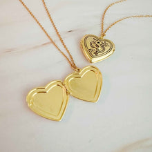 Load image into Gallery viewer, Nostalgic Heart Initial Open Locket Necklace