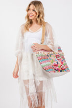 Load image into Gallery viewer, Flower and Tassel Beaded Tote Bag