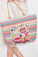 Load image into Gallery viewer, Flower and Tassel Beaded Tote Bag