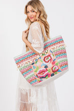 Load image into Gallery viewer, Flower and Tassel Beaded Tote Bag