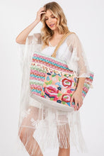 Load image into Gallery viewer, Flower and Tassel Beaded Tote Bag