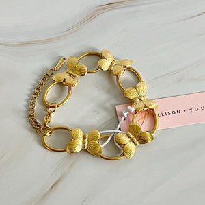 Vintage Butterfly Linked Bracelet