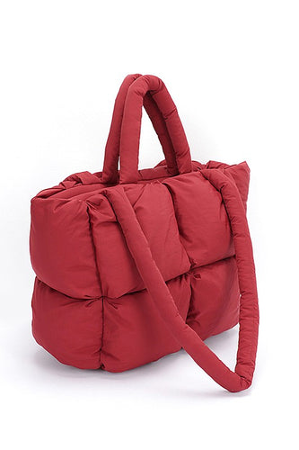 Quilted Puffer Convertible Tote Bag