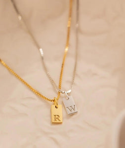 Stamped Initial Personalized Necklace