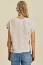 Load image into Gallery viewer, Double Take Full Size Cable-Knit Round Neck Short Sleeve Sweater