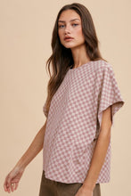 Load image into Gallery viewer, Annie Wear Checkered Round Neck Short Sleeve T-Shirt