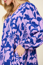 Load image into Gallery viewer, Double Take Full Size Printed Ruffle Hem Long Sleeve Dress