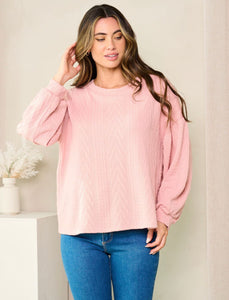 Pink Textured Top