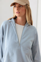 Load image into Gallery viewer, Le Lis Half Zip Drawstring Mock Neck Hoodie