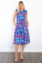 Load image into Gallery viewer, Be Stage Print Ruffled Midi Dress with Pockets