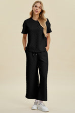 Load image into Gallery viewer, Double Take Full Size Texture Round Neck Short Sleeve Top and Pants Set