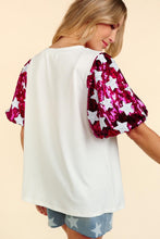 Load image into Gallery viewer, Haptics Star Sequin Bubble Short Sleeve Top