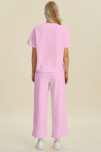 Load image into Gallery viewer, Double Take Full Size Texture Round Neck Short Sleeve Top and Pants Set